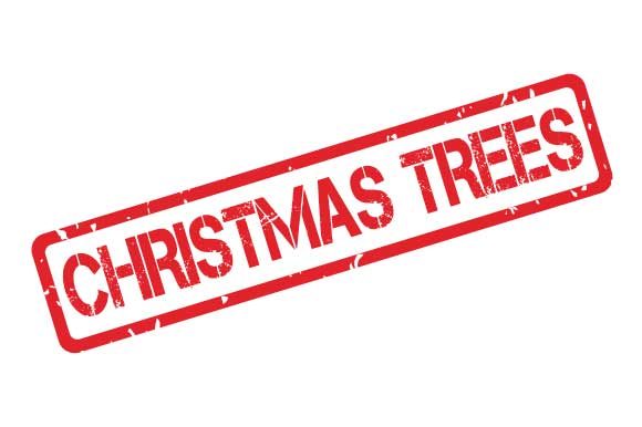 Christmas Trees Rubber Stamp Stencil Graphics & Illustrations