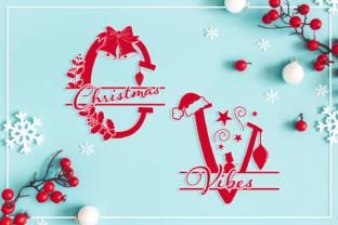 Christmas Vibes Split Letters: A Festive Graphics Asset for Crafts