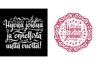 Finnish Text Christmas Hyvaa Joulua Graphics & Illustrations