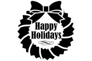 Happy Holidays Wreath: A Festive Graphic for Local Brands