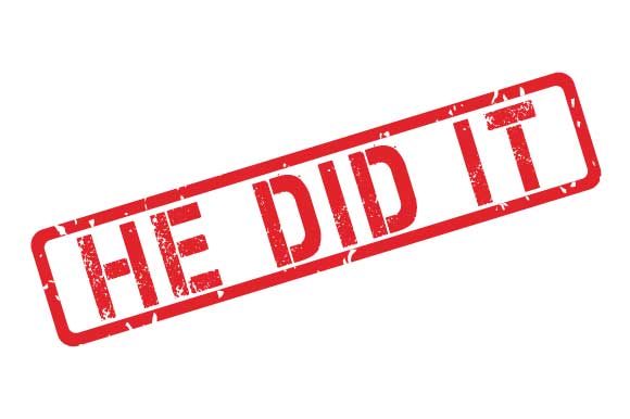 He Did It Rubber Stamp Graphics & Illustrations